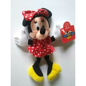 Disney Minnie Mouse Bean Bag Plush Figure Tag & Hanger 1998 Vintage Applause NOS